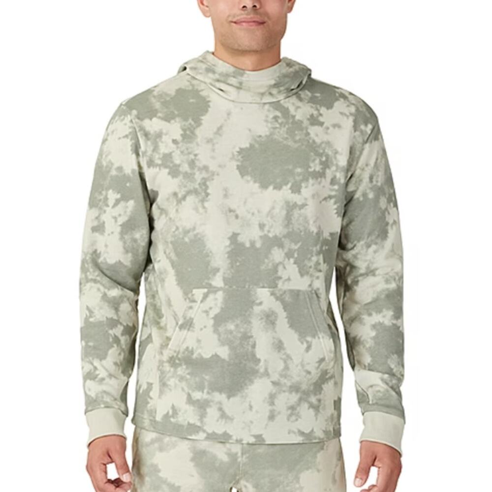 FILA Markith Pelican Mens Hoodie Sweatshirt Long Sleeve Tie Dye Gray Cream LG